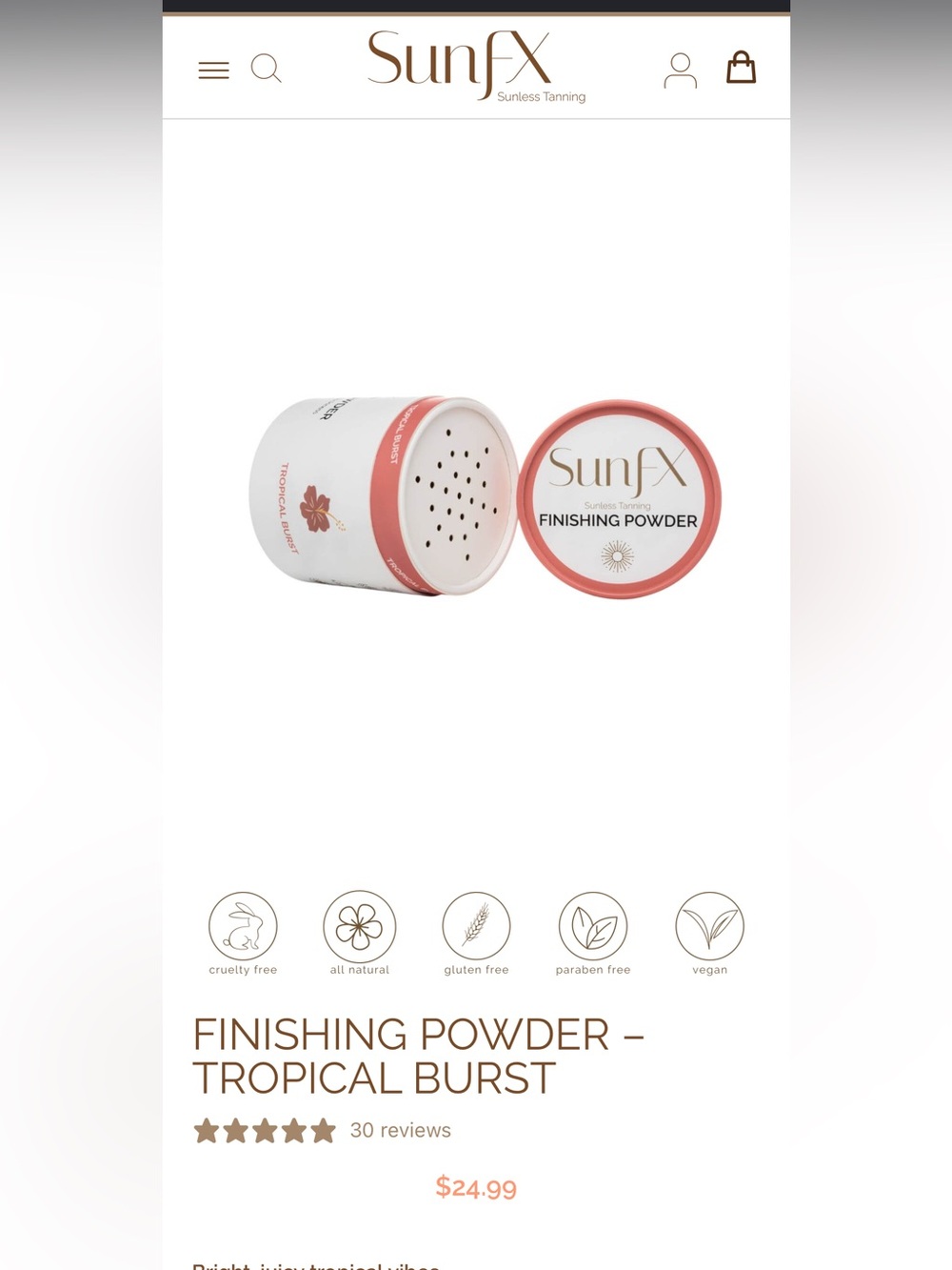 Tropical Burst self tan Finishing Powder
